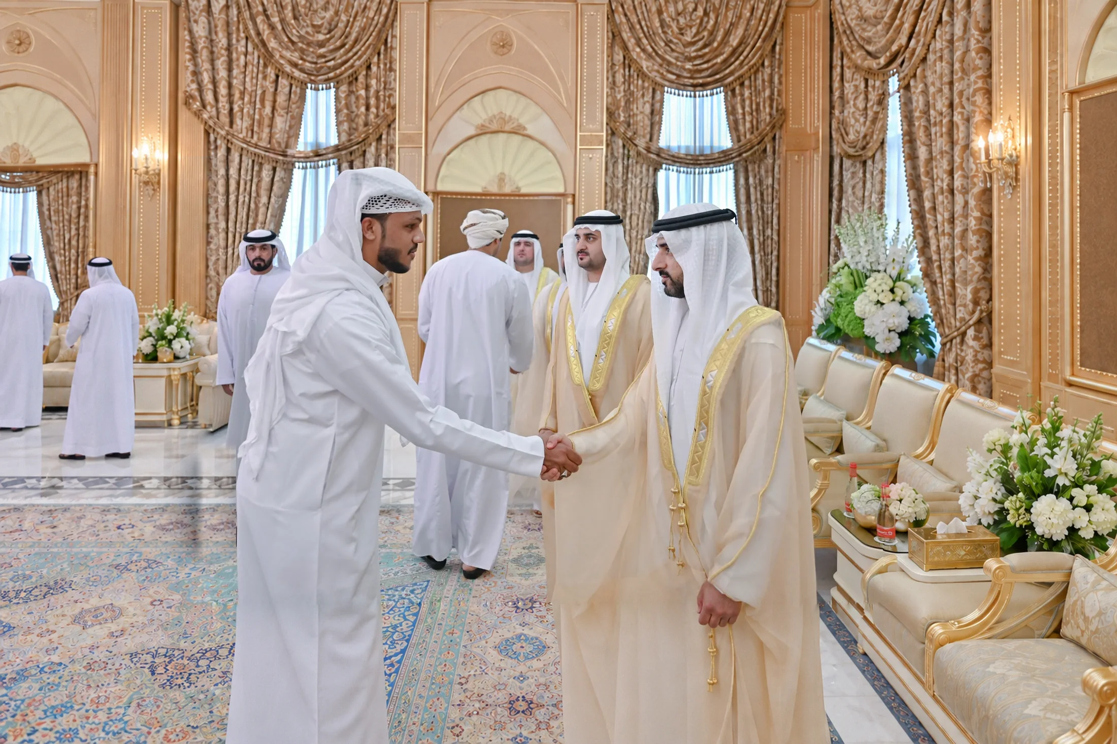 Muhammed Shafad greeting His Highness Sheikh Hamdan bin Mohammed bin Rashid Al Maktoum, Crown Prince of Dubai